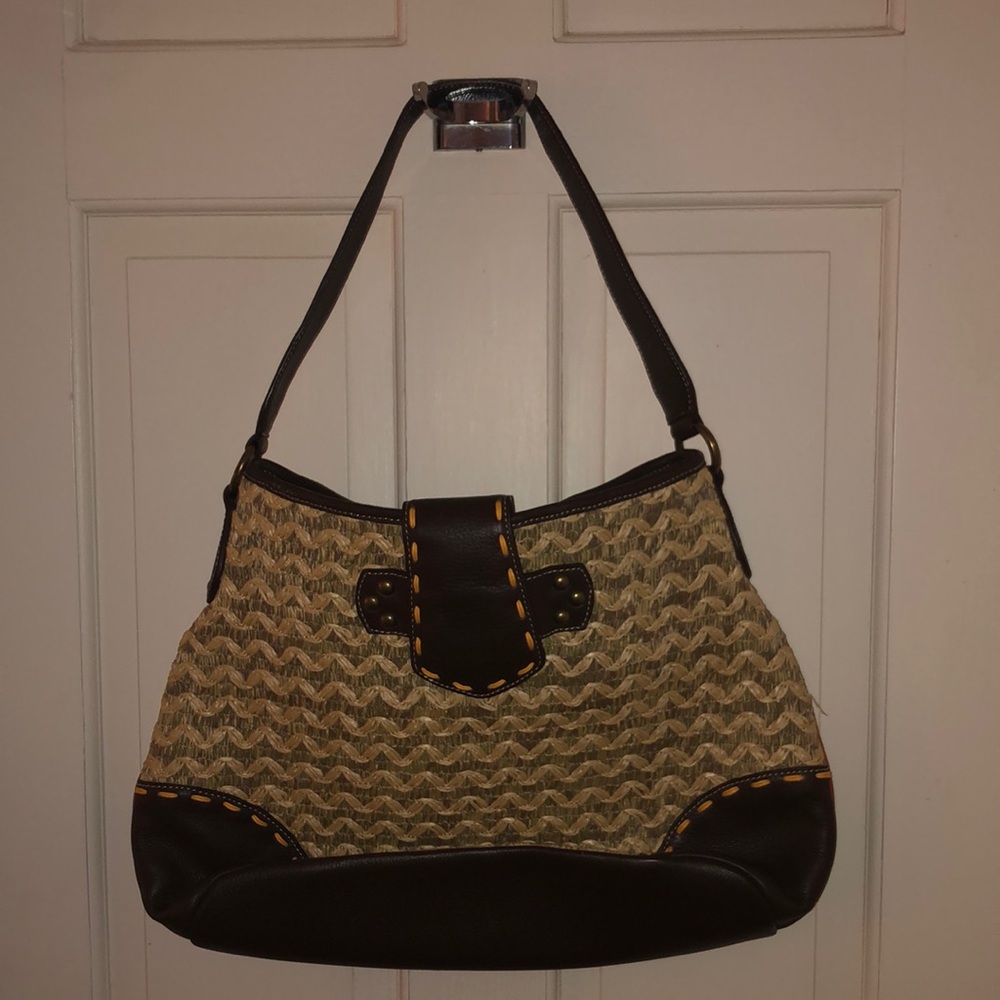 Kate Landry Paper Straw Shoulder Bag